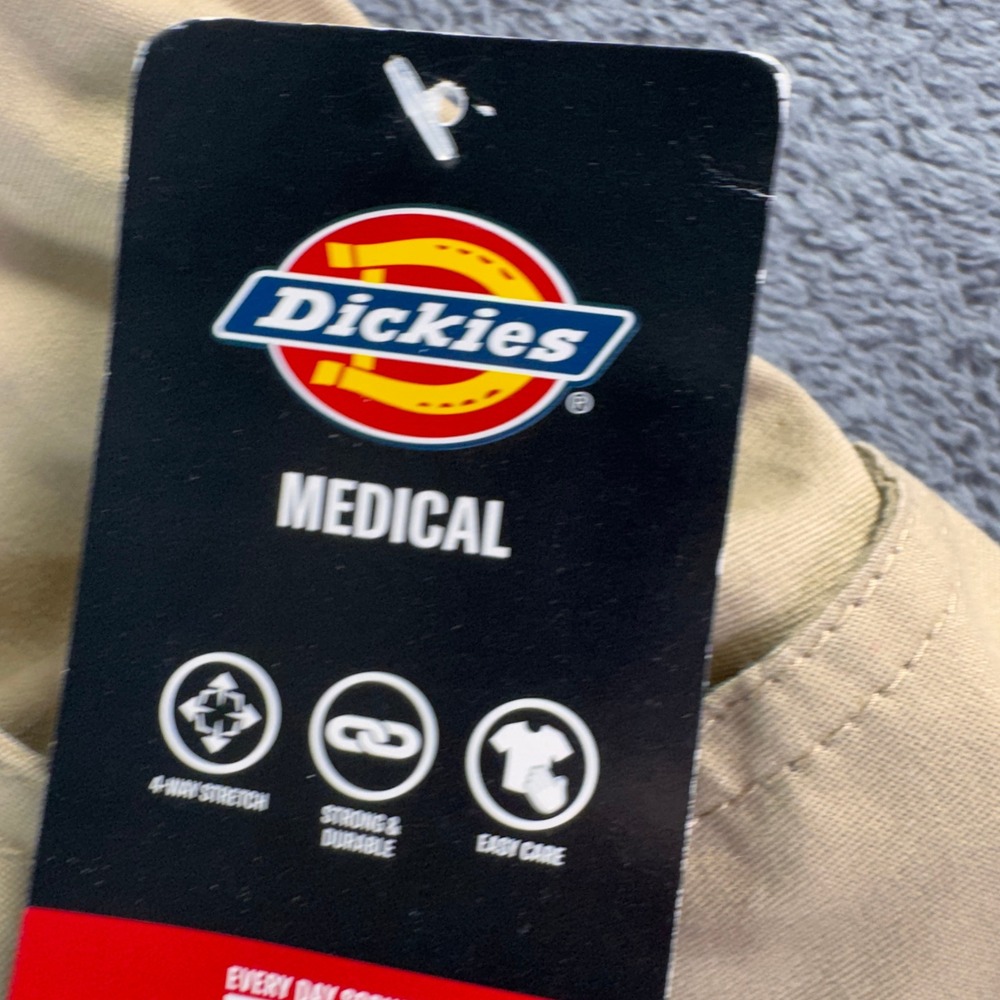 TALL Dickies Medical Scrub Pants Khaki Tan Drawstring Cargo Small 86206T KHIZ - Picture 9 of 10